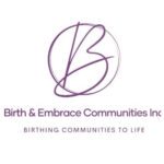 A purple circle with the word birth and embrace communities incorporated.