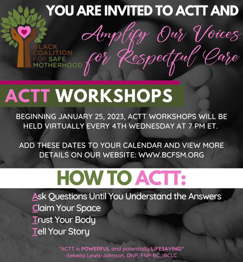 A flyer for the actit workshops.