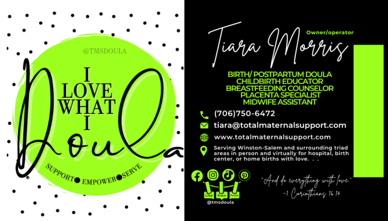 Doula services information and contact details.